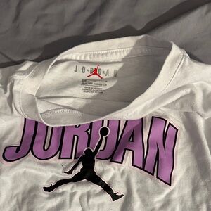 Jordan White Tee with Purple Graphic